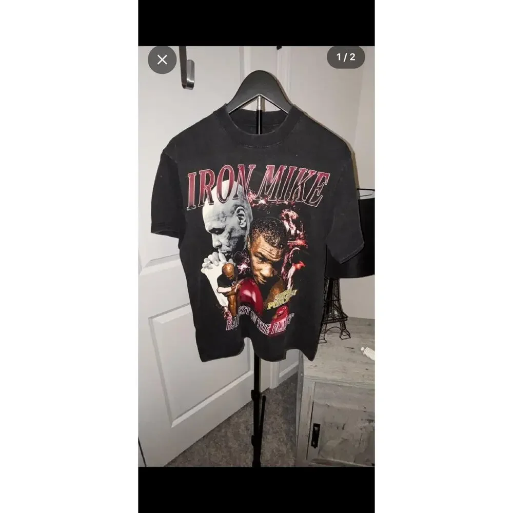 Iron Mike Tyson Streetwear Graphic T Shirt Black Baddest on the Planet